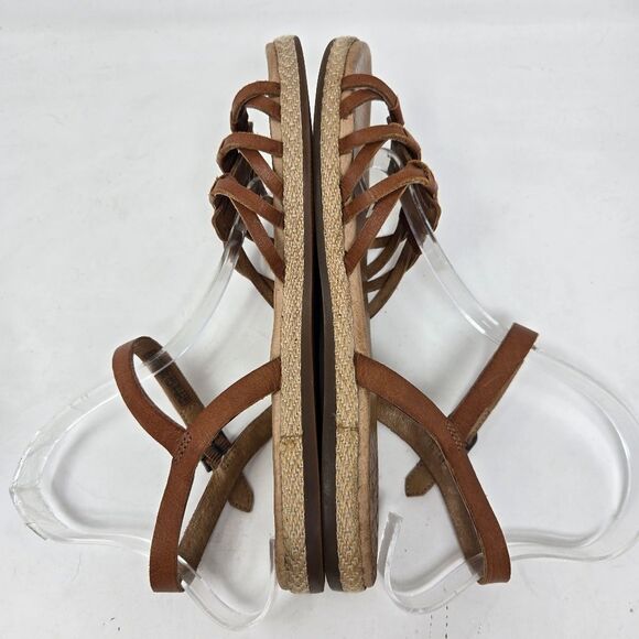 UGG Australia Women Larisa Flat Sandals Ankle Strap Buckle Leather Brown 7.5M - Picture 9 of 15